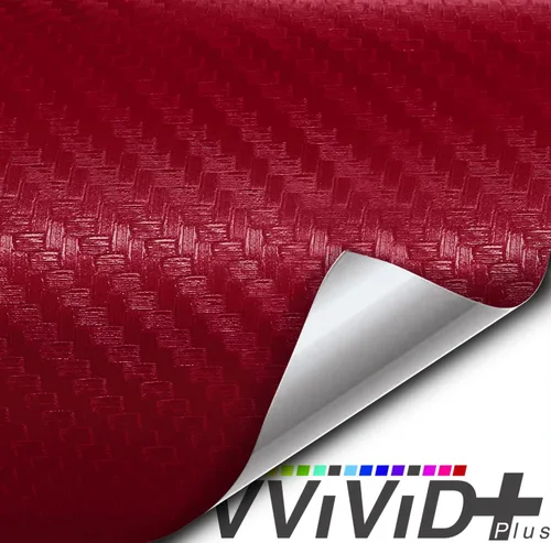 Miniatura 2 de Rollo para envolver de vinilo con fibra de carbón seca color borgoña con tecnología de liberación de aire, de XViViD XPO, Burgundy