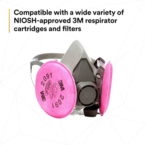 Miniatura 8 de Mascarilla respiratoria de protección P100 de medio rostro marca 3M. Respirador reutilizable (AAD), S, 1