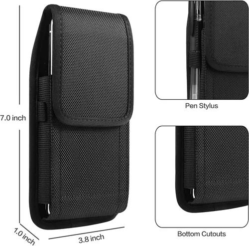 Miniatura 6 de Fundas grandes para teléfono celular vertical de nailon para hombre compatible con OnePlus 15 13 / Motorola Edge/Edge 60 Pro/Pixel 10 9 Pro