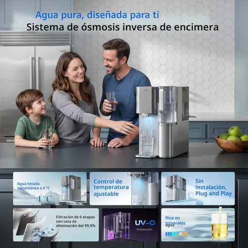 Miniatura 2 de Filtro de agua por ósmosis inversa de mostrador ADD6928DG/37 de Philips, dispensador de agua fría y caliente, sistema purificador dispensador