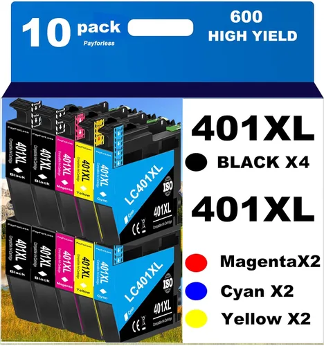 LC401XL - Cartuchos de tinta para impresora Brother compatibles con Brother LC401 cartuchos de tinta para impresora Brother MFC-J1010DW MFC-J1012DW