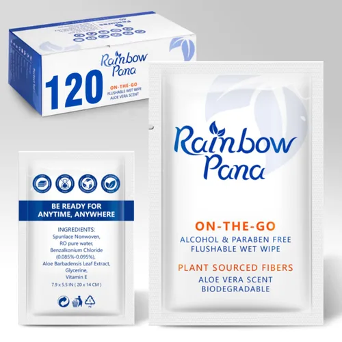 Miniatura 8 de RainbowPana Toallitas desechables, 40 unidades, PARA LLEVAR envueltas individualmente - Toallitas para glúteos para mujeres y hombres, Toallitas