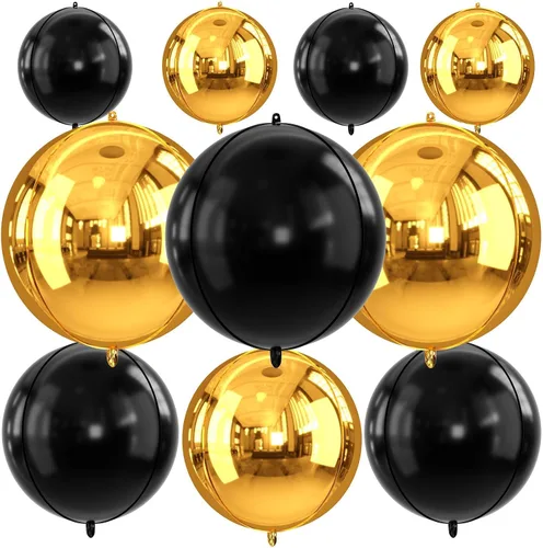 Miniatura 22 de Globos redondos de papel de aluminio para baloncesto, globos de helio 4D de 22 pulgadas, 18 pulgadas, 15 pulgadas, balón de baloncesto negro
