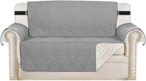 Miniatura 18 de H.VERSAILTEX Funda reversible para silla, protector de muebles antideslizante, resistente al agua, con correas elásticas de 2 pulgadas
