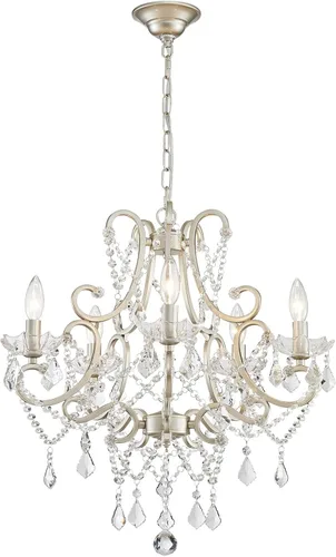 Miniatura 14 de ANJIADENGSHI Mini Candelabro de Cristal K9 Cristal Dorado para Sala de Estar, Dormitorio, Comedor, Isla de Cocina, Entrada, 5 Bombillas E12, Alto