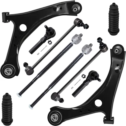 Miniatura 96 de Detroit Axle - Kit de suspensión frontal de 10 piezas para Jeep 2002-2004 Liberty, 2 brazos de control superiores con rótula 2 rótulas inferiores, 4