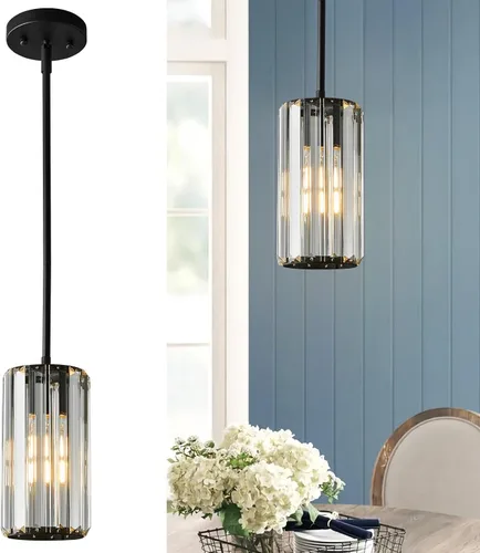 Miniatura 35 de Iluminación colgante dorada moderna mini candelabros de cristal, lámpara colgante ajustable para cocina, isla, comedor, pasillo, dormitorio