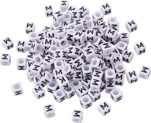 Miniatura 45 de FASHEWELRY 300 cuentas cúbicas de acrílico con números cuadrados mezclados del 0 al 9, cuentas de acrílico blanco de 0.236 x 0.236 pulgadas