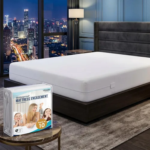 Miniatura 11 de Utopia Bedding - Protector de colchón impermeable tamaño Queen, con cierre, a prueba de chinches y ácaros, funda de colchón absorbente de seis lados