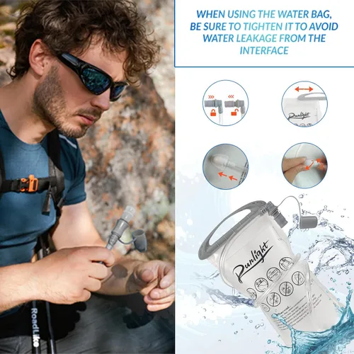 Miniatura 6 de Runlight Chaleco para correr para mujeres y hombres, mochila ligera de hidratación con bolsa de vejiga de agua de 1.5L, mochila diurna hidro