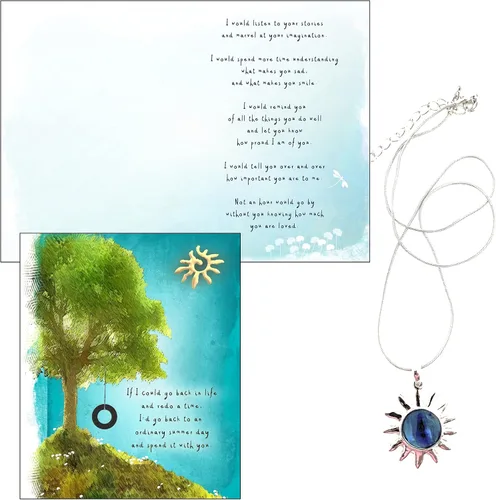 Smiling Wisdom - Tarjeta de felicitación del día de verano ordinaria y set de regalo de recuerdo del sol - mujer, hija, nieta, hermana (sol de