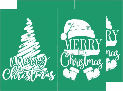 Miniatura 13 de JAJADO 2 plantillas de pantalla de seda navideñas, gnomo de Papá Noel, pasta de tiza de acebo, plantillas adhesivas reutilizables para manualidades