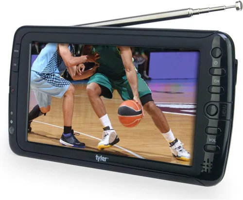 Miniatura 3 de Tyler 7" Monitor LCD de TV portátil con batería recargable, capacidad inalámbrica, HD-TV, USB, entrada HDMI, AC/DC, control remoto, soporte