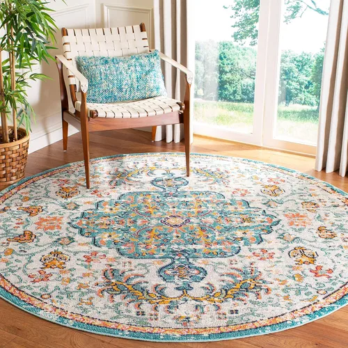 Miniatura 20 de SAFAVIEH Colección Madison MAD447B - Tapete bohemio con medallón antiguo y elegante, no desprende pelusa, para la sala, dormitorio, comedor