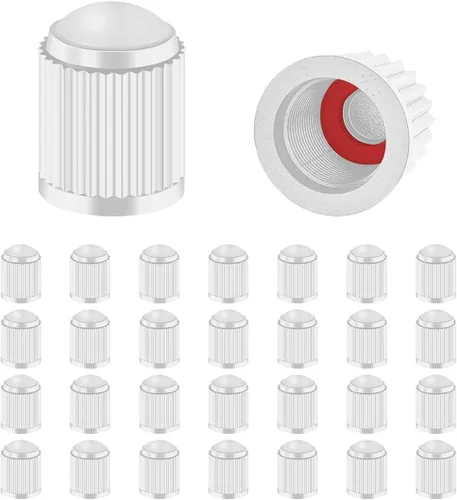 Miniatura 8 de 30 tapas de válvula de neumático, tapas de aire de plástico a prueba de polvo para neumáticos de automóvil, cubiertas herméticas de vástago con Gris