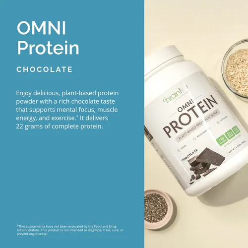 Miniatura 6 de BRAINMD Dr Amen Omni Protein Chocolate - 2.38 libras - Proteína en polvo a base de plantas - Promueve la recuperación de energía y ejercicio