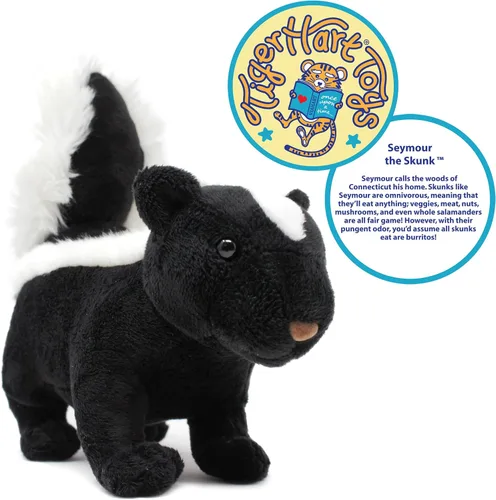 Miniatura 3 de TigerHart Seymour The Skunk - Peluche de 8 pulgadas de largo (medida de cola no incluida)