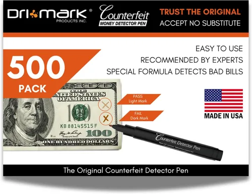 Miniatura 15 de Dri Mark CFD50PK - Marcador detector de billetes falsificados, fabricado en los Estados Unidos, 50
