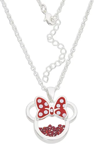 Miniatura 5 de Disney Women and Girls Birthstone Jewelry - Minnie Mouse Cubic Zirconia Shaker Pendant Necklace Silver Plated 182 Extender