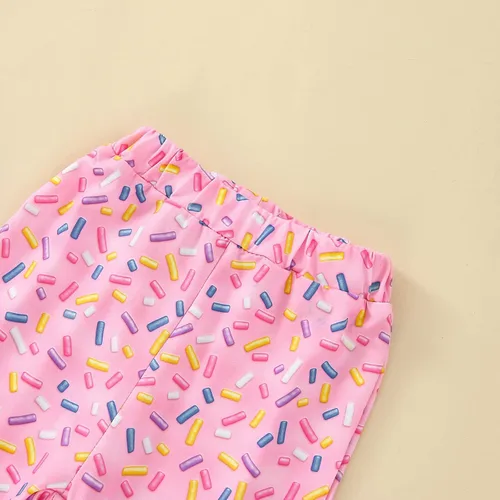 Miniatura 30 de Conjunto de ropa de cumpleaños para bebé niña pequeña, camiseta de manga larga, pantalones de campana, diadema