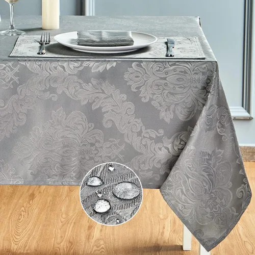Miniatura 16 de Mantel rectangular de poliéster impermeable, resistente a las arrugas, lavable, mantel de tela diseño Jacquard