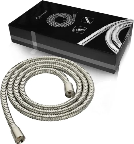 Miniatura 9 de BRIGHT SHOWERS Manguera de ducha para cabezales de ducha de mano, cable de 96 pulgadas extra largo de acero inoxidable, manguera de ducha de mano