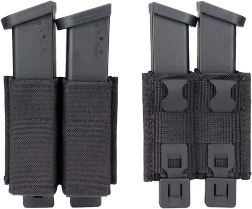 Miniatura 2 de IDOGEAR - Bolsa para pistola Mag doble Molle de 0.354 in con gancho de liberación rápida, inserción táctica, accesorios para cinturón Negro