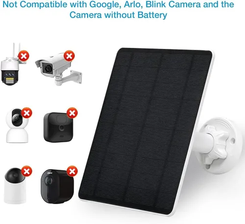 Miniatura 5 de Panel solar para cámara de seguridad, panel solar USB de 5 W para cámaras de CC 5 V, cargador de panel solar para cámara, micro USB, USB-C y CC