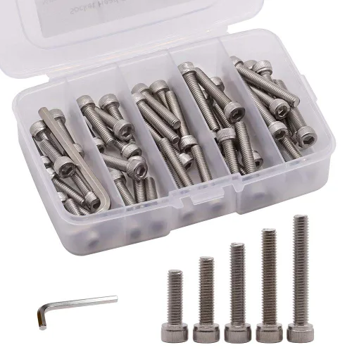 Miniatura 11 de 30 tornillos de cabeza hueca de acero inoxidable M6 x 1.575 in, 1.772 in, 1.969 in, 2.165 in, 2.362 in con llave hexagonal gratis, tornillos