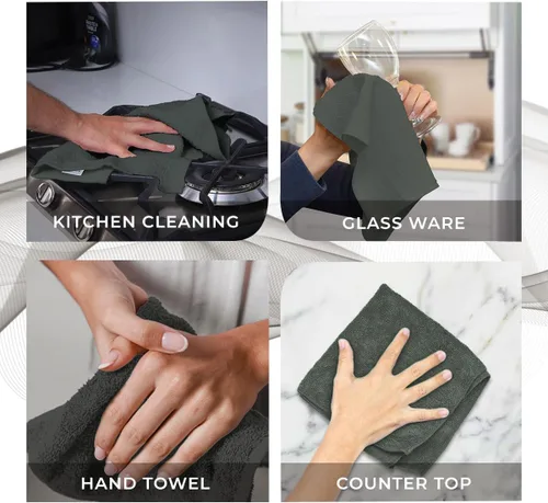 Miniatura 7 de Avalon Towels Paños de algodón – (Paquete de 60) Tamaño 12x12 pulgadas, 100% algodón hilado en anillo, toallas de cara suaves y absorbentes, toallas