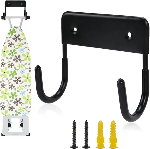 Soporte para tabla de planchar, soporte para tabla de planchar, organizador de pared para lavanderías, estante de almacenamiento, colgador de Plata