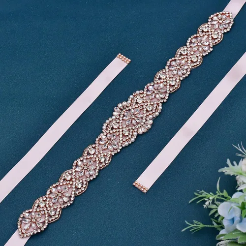 Miniatura 11 de azaleas Cinturón de boda fino de cristal para mujer, cinturón de novia para boda, dama de honor, accesorios de vestido de niña de las flores, 16