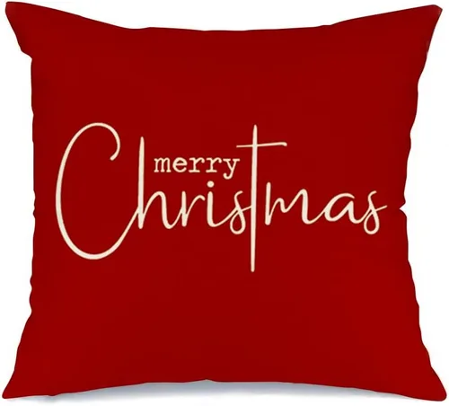 Miniatura 12 de RABUSOFA Fundas de almohada de Navidad con mensaje de Feliz Navidad, decoraciones para el invierno, fundas de almohada decorativas, fundas