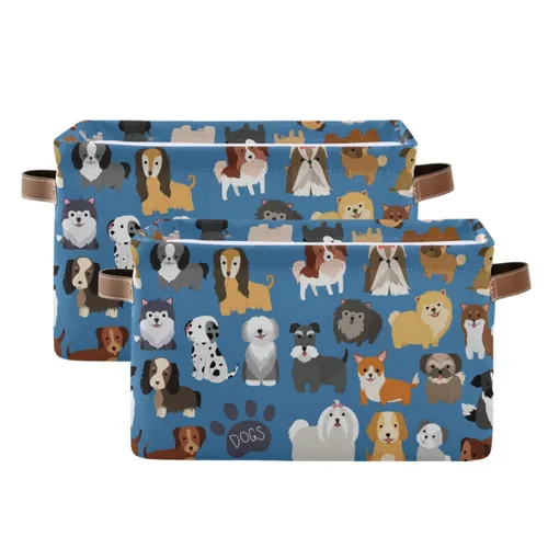 Miniatura 12 de Emelivor ABC - Contenedor de almacenamiento plegable con asa rectangular impermeable ABC Dinosaurios cesta para almacenamiento cubo organizador