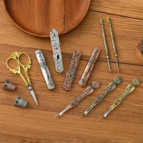 Miniatura 6 de Almacenamiento de Agujas Portaagujas Vintage de Agujas de Coser Estuche de Almacenamiento de Costura Portátil Estuche de Almacenamiento de Agujas
