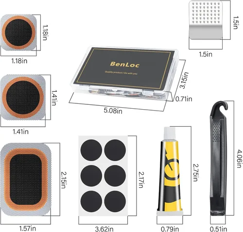 Miniatura 4 de Bike Tire Repair Kit, Bycicle Inner Tube Puncture Patch Kits, Vulcanizing Patches,Glueless Patchs,Lever for Motorcycle BMX Cycling MTB Road Mountain