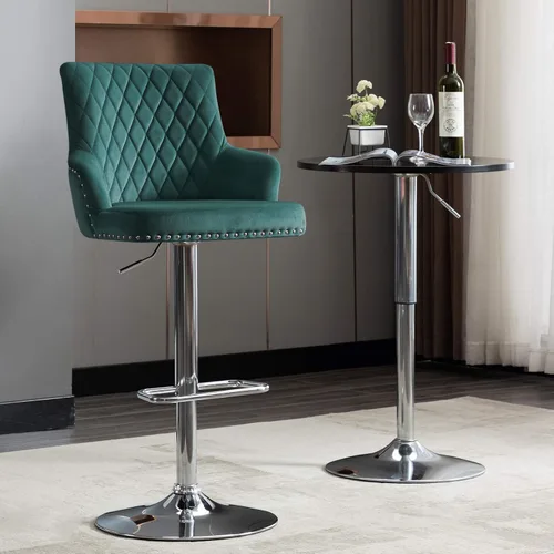 Miniatura 5 de DUHOME Taburetes de bar de altura de contador Taburete ajustable Taburete tapizado 1 PCS Atrovirens