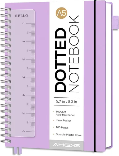 Miniatura 25 de AHGXG Diario de puntos, cuaderno en espiral de cuadrícula de puntos de 8.5 x 11 pulgadas, cuaderno de puntos grande A4, papel grueso de 3.53 oz/m²