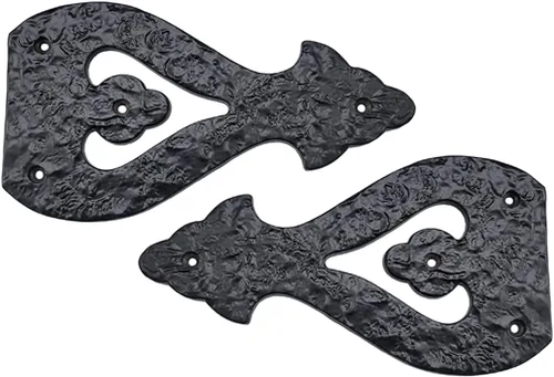 Miniatura 22 de Adonai Hardware Alleluia - Bisagras delanteras de hierro fundido antiguo (3.2 pulgadas x 10 unidades, negro mate) para puertas de granero, puertas