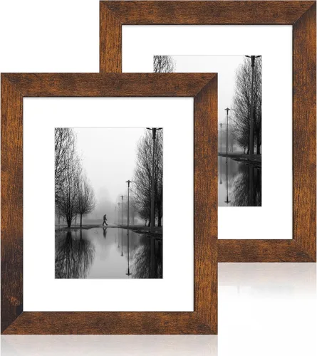 Miniatura 50 de iRahmen - Juego de 2 marcos de fotos de 4 x 6, marco de madera negro con cristal de alta definición, para mostrar fotografías de 3.5 x 5