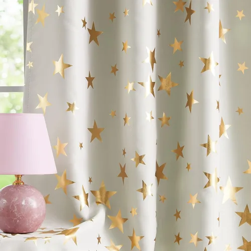 Miniatura 15 de Treatmentex Cortinas Opacas de Oro Marfil con Estampado de Copos de Nieve, Paneles de Cortina para Sala de Estar de 63 Pulgadas con Medallón Floral