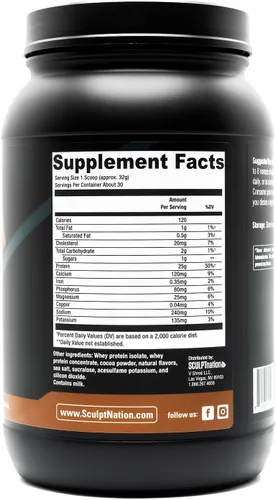Miniatura 5 de Sculpt Nation por V Shred Protein Powder (Chocolate) – Proteína de suero de leche en polvo de chocolate y BCAA para apoyar la construcción muscular