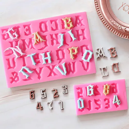 Miniatura 9 de Moldes de letras y números, moldes de silicona de números 0-9 y 26 letras, moldes de fondant para chocolate, cortadores de galletas, para hornear