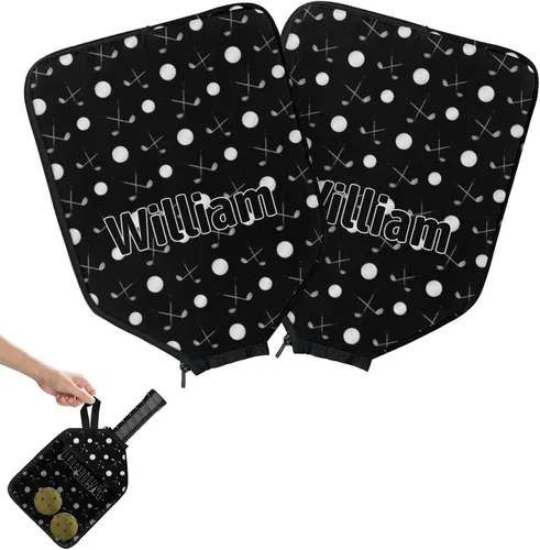 Miniatura 17 de Funda de paleta de pickleball personalizable, 1/2 paquetes de texto personalizado, nombre y foto, ajuste universal para hombres y mujeres