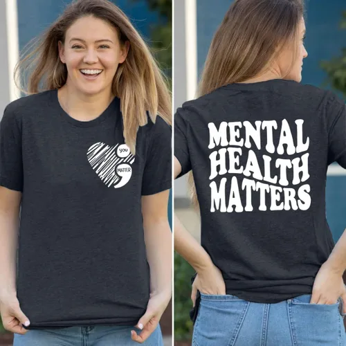 Miniatura 2 de LOTUCY Mental Health Matters - Camiseta divertida para mujer, terapeuta y psicóloga, camiseta para concientización sobre enfermedades cerebrales