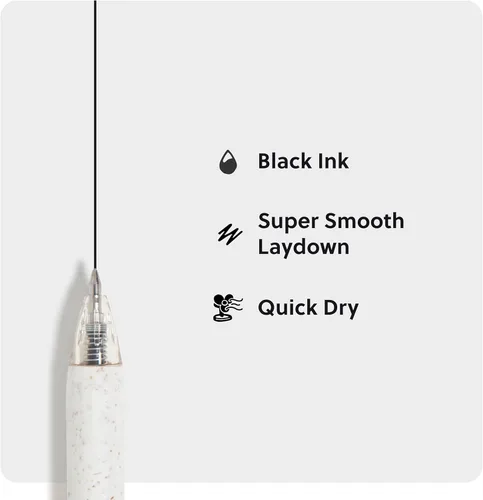 Miniatura 4 de Bolígrafos de gel U Brands U-Eco reciclados, juego de 4, con motas en tonos pastel, punta media (0.7 mm), tinta negra