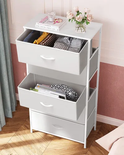 Miniatura 5 de Crestlive Products Torre alta de vestidor para dormitorio, torre de almacenamiento vertical - Cómoda ancha de tela y cajones para armario, pasillo