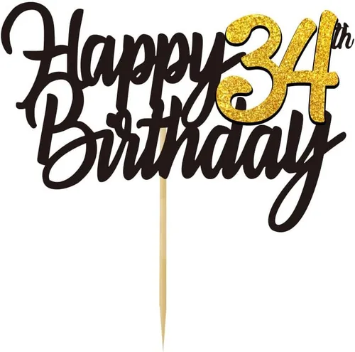 Miniatura 49 de Decoración para tarta de cumpleaños número 24 con purpurina para 24 años, decoraciones de cumpleaños de 24 años, decoraciones doradas para tartas
