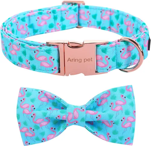 Miniatura 49 de ARING PET Collar de perro con corbatín, collares de terciopelo para perros con corbatín extraíble, collar de lazo ajustable para perros hembras