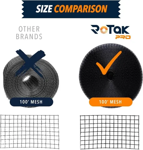 Miniatura 8 de Rotak Critter Guard PRO - Kit de rollo de prevención de pájaros para panel solar de 6 pulgadas x 100 pies con 60 clips de cierre - Malla de alambre